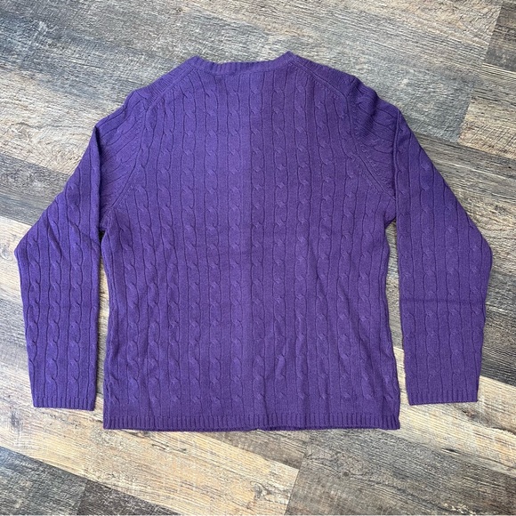 Lord & Taylor 100% Cashmere Button Down Cardigan Purple Size XL - Picture 6 of 13